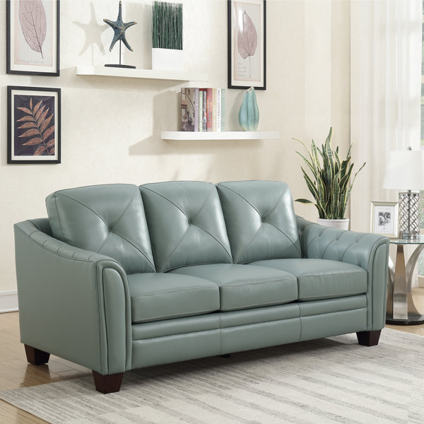 Light blue deals leather lounge